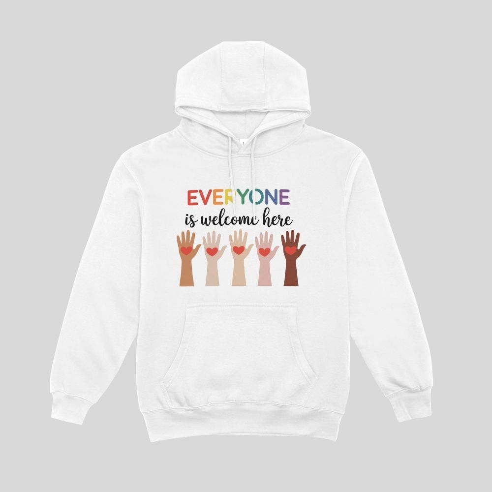 Education Everyone Is Welcome Here Hoodie - UNISEX HOODIE Education Everyone Is Welcome Here Hoodie - UNISEX HOODIE