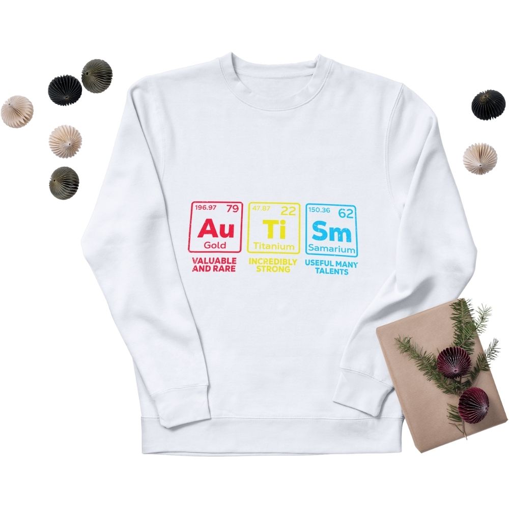Autism Awareness Elements Periodic Table Sweartshirt - UNISEX SWEATSHIRT Autism Awareness Elements Periodic Table Sweartshirt - UNISEX SWEATSHIRT